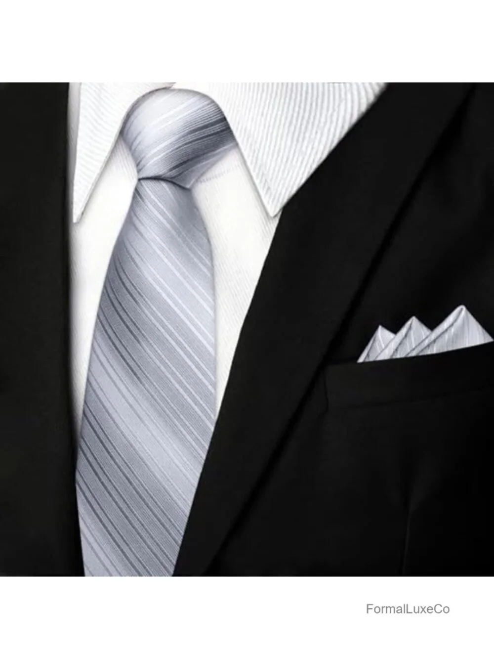 Men's Extra Long Silk Tie Set with Pocket Square Cufflinks and Tie Clip for Big
